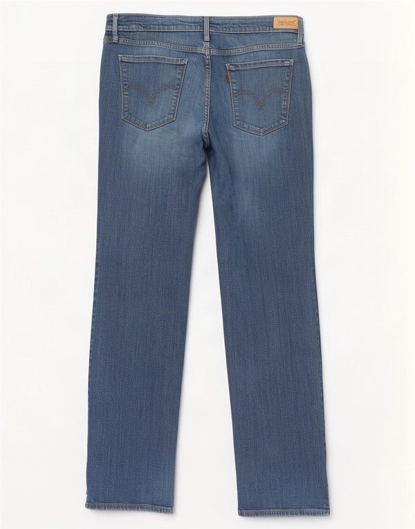 Calça jeans feminina Levi's 505 Straight US 14 XL W32 L32 azul algodão