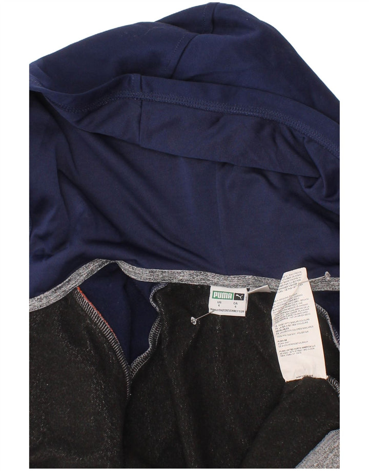 Suéter PUMA Boys Graphic Zip com capuz 5-6 anos cinza colorblock poliéster
