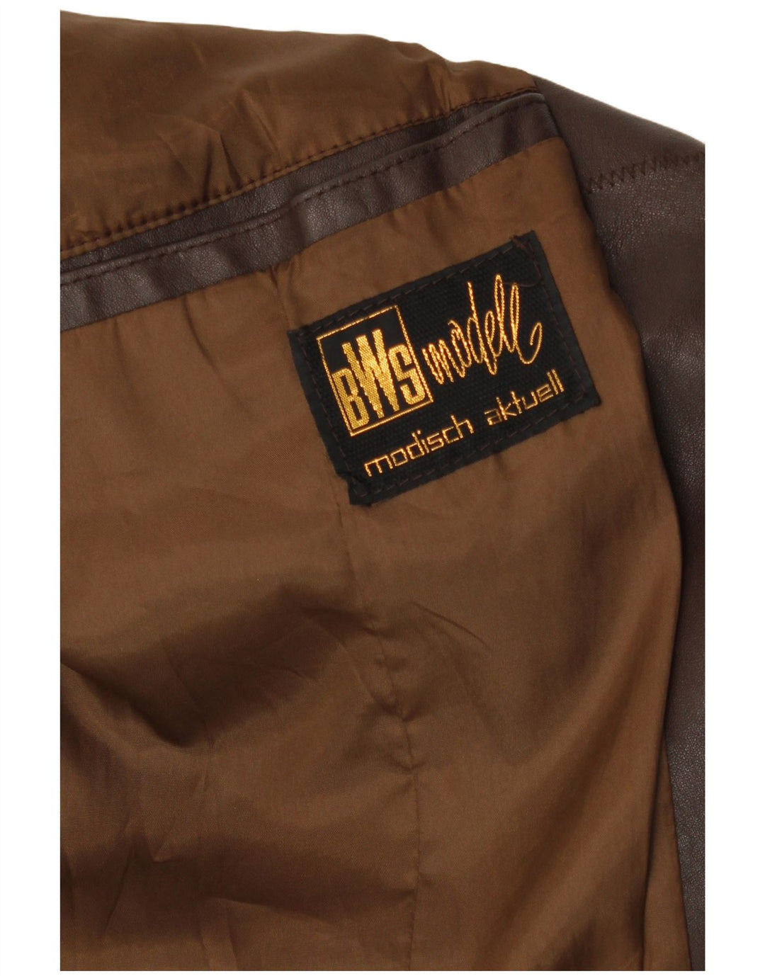 Jaqueta de couro masculina BWS UK 38 marrom médio