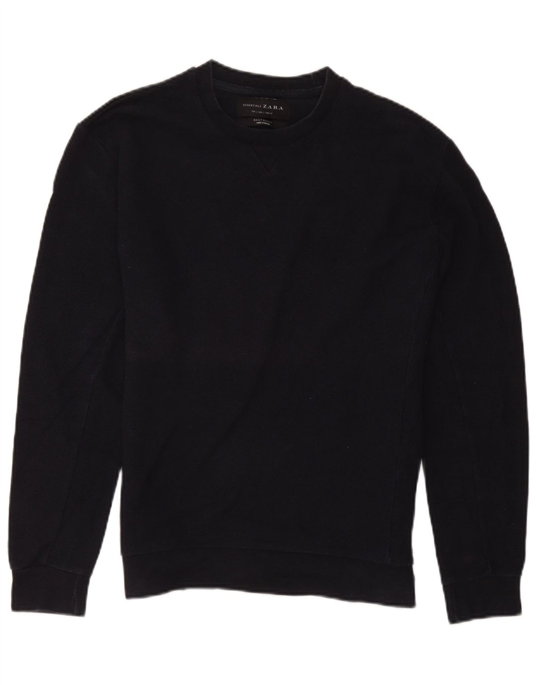 Zara moletom masculino jumper grande algodão azul marinho