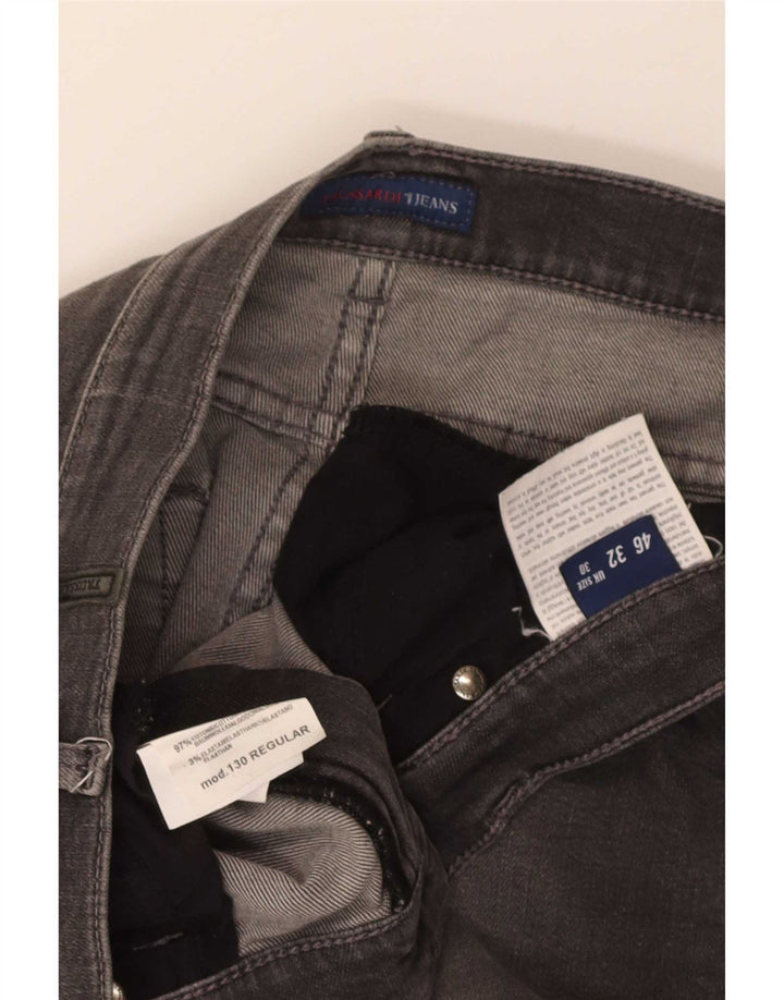 Jeans retos femininos Trussardi W30 L29 algodão cinza