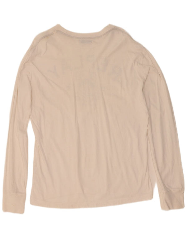 Replay Mens Graphic Top Long Sleeve Large White Cotton