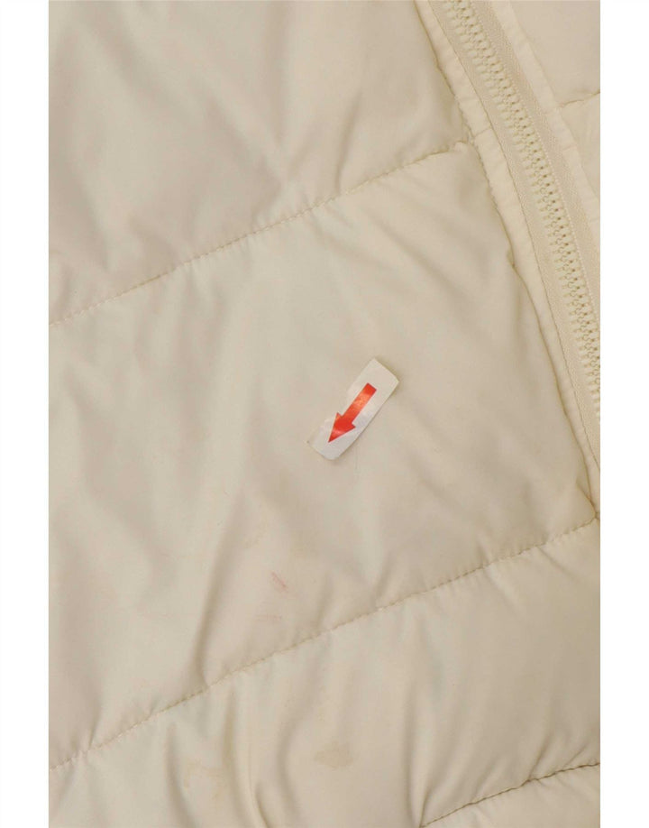 Jaqueta acolchoada feminina Ellesse com capuz e grandes dimensões UK 8 Small Off White