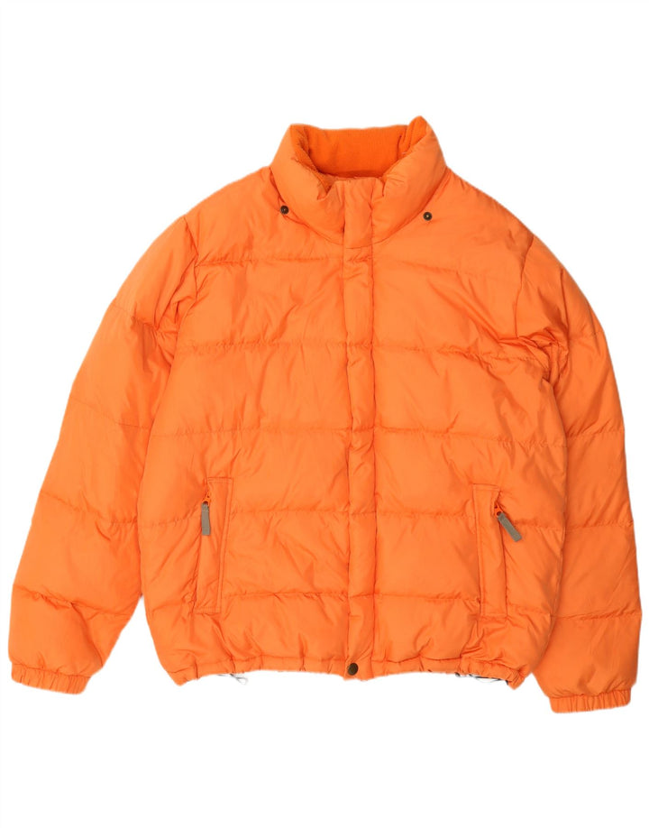 Jaqueta acolchoada masculina Benetton UK 40 grande poliamida laranja