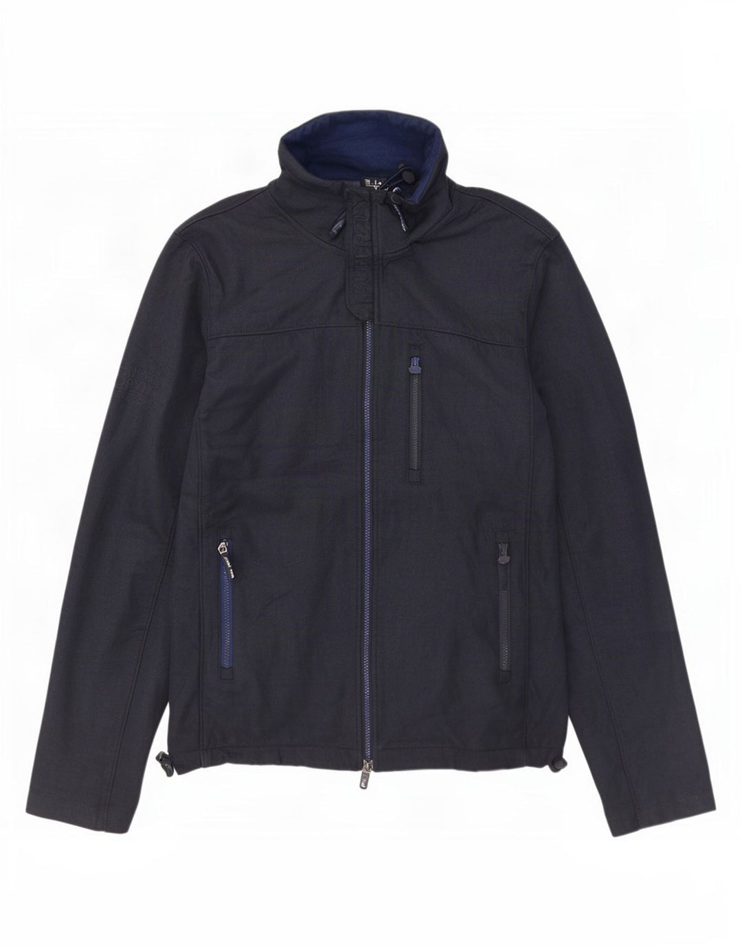 Jaqueta corta-vento masculina Superdry Windtrekker UK 42 XL azul marinho poliéster