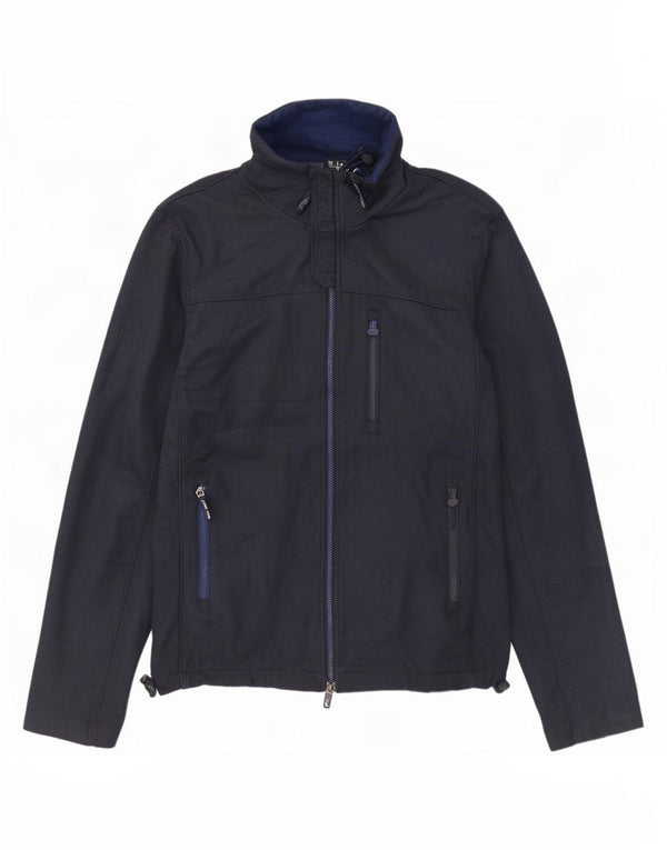 Jaqueta corta-vento masculina Superdry Windtrekker UK 42 XL azul marinho poliéster