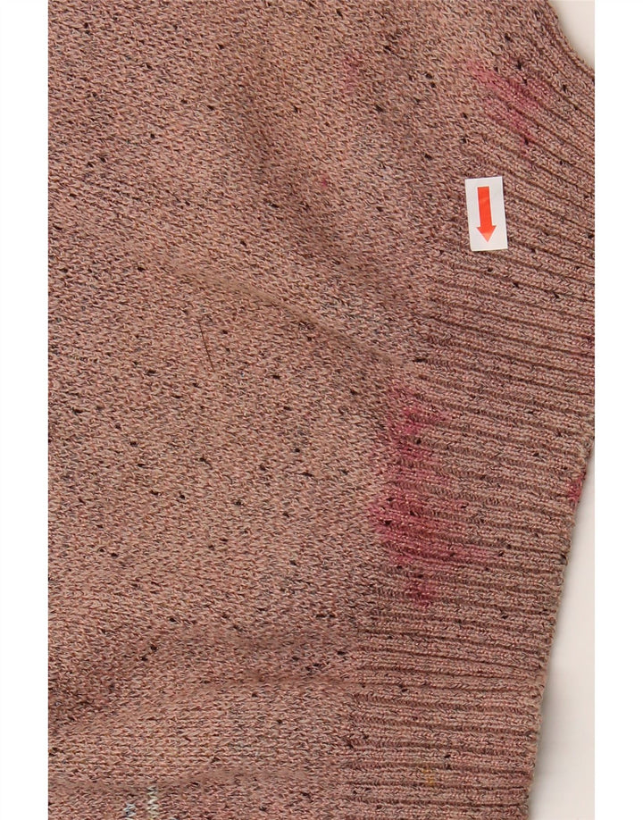 WESTBURY Mens V-Neck Jumper Sweater IT 52/54 Large Pink Flecked Cotton Vintage WESTBURY and Second-Hand WESTBURY from Messina Hembry 