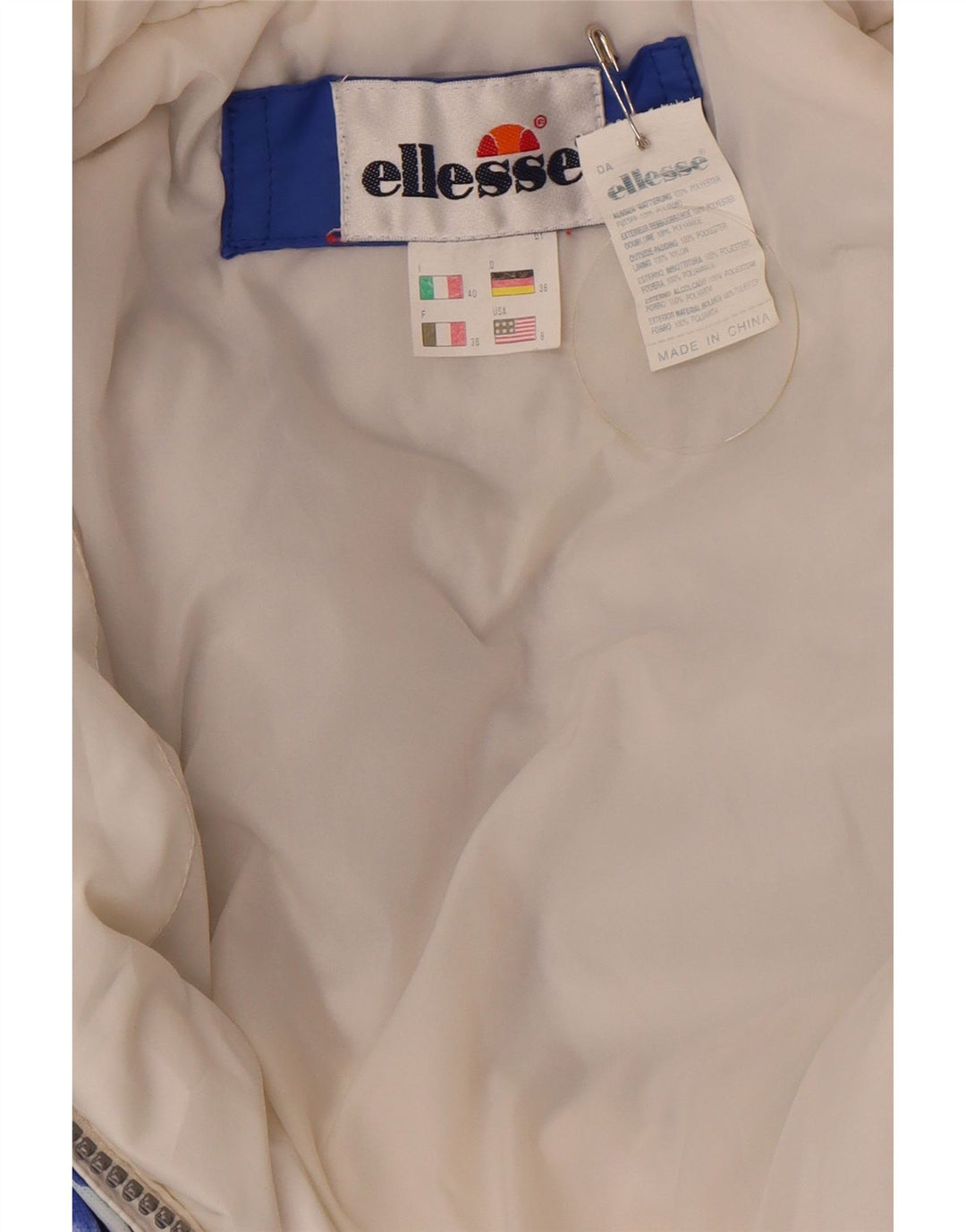 Ellesse Macacão feminino de esqui grande com capuz IT 40 pequeno floral branco
