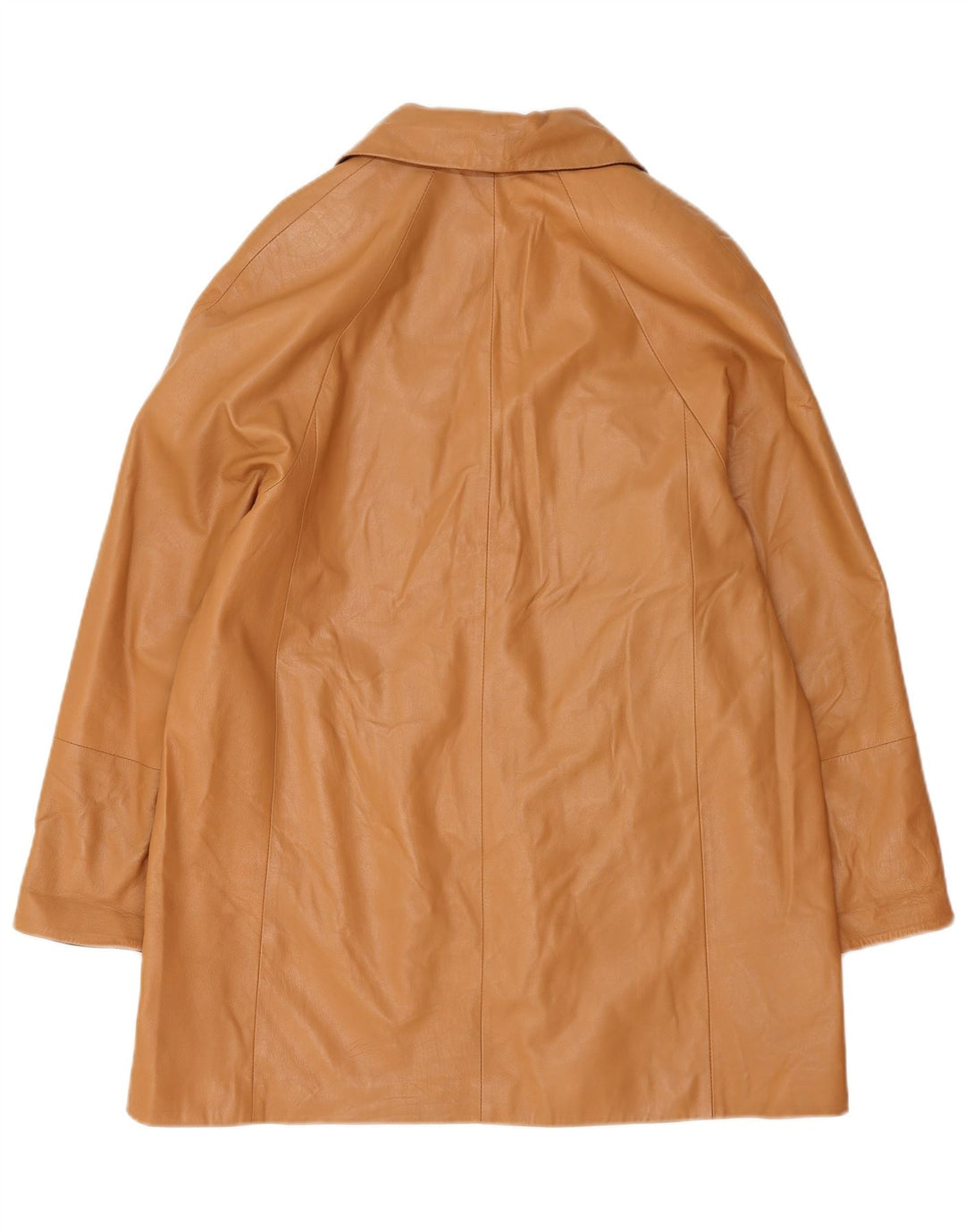 Casaco de couro feminino vintage Reino Unido 16 grande couro marrom