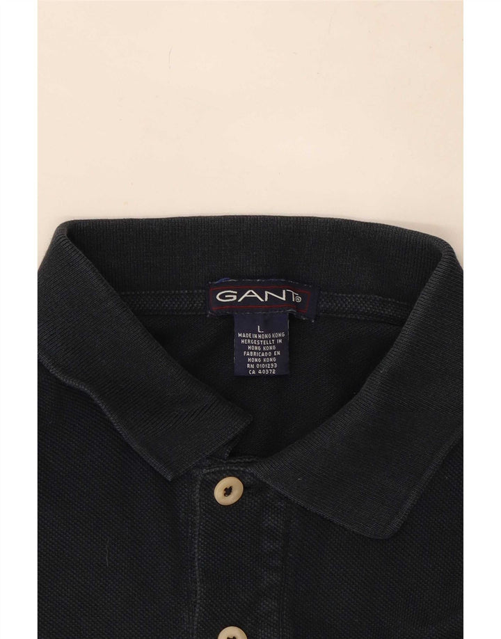 Camisa polo masculina Gant grande algodão preto