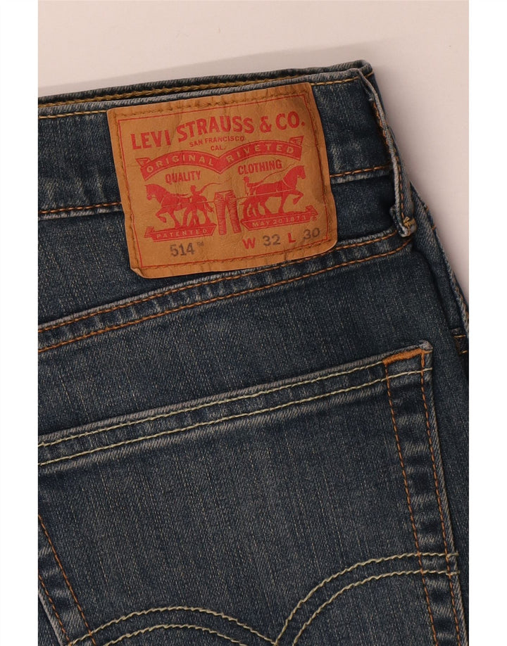 LEVI'S Masculino 514 Straight Jeans W32 L30 Azul Algodão