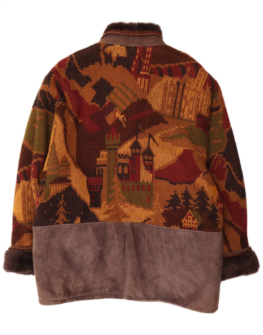 Jaqueta vintage masculina de malha shearling IT 54 2XL marrom shearling novidade