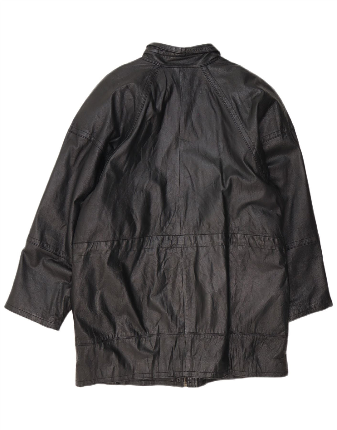 Jaqueta de couro feminina vintage EU 40 médio preto