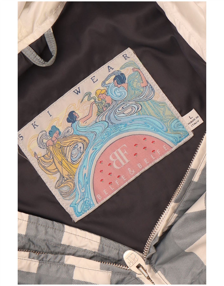 Jaqueta de esqui feminina Belfe & Belfe com capuz grande UK 16 grande cinza guingão