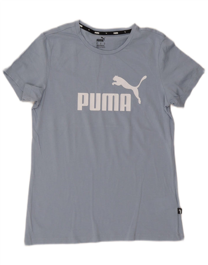 Puma Camiseta Feminina Graphic Top UK 12 Algodão Azul Médio