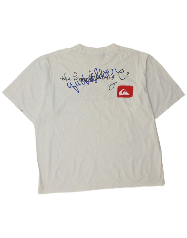 Camiseta gráfica masculina Quiksilver Top 2XL algodão branco