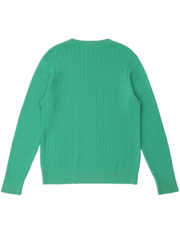 Suéter feminino Tommy Hilfiger com decote em V Reino Unido 20 2XL algodão verde
