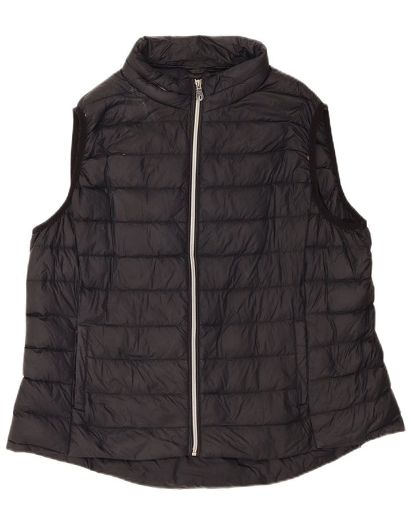 Colete acolchoado feminino Marks & Spencer UK 20 2XL preto poliamida