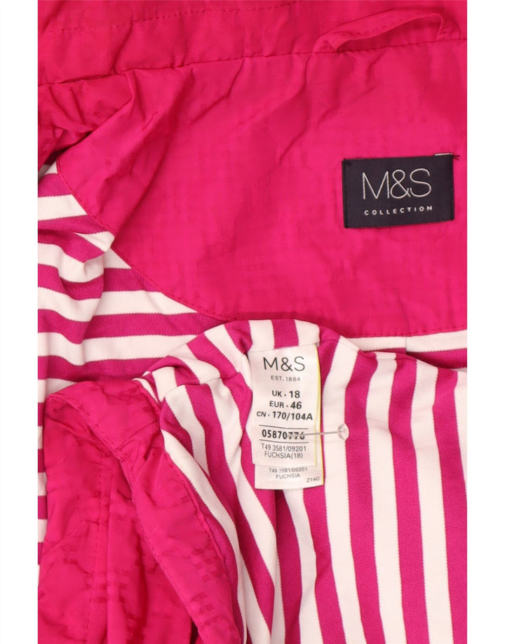 Jaqueta de chuva feminina com capuz Marks & Spencer Reino Unido 18 XL poliéster rosa