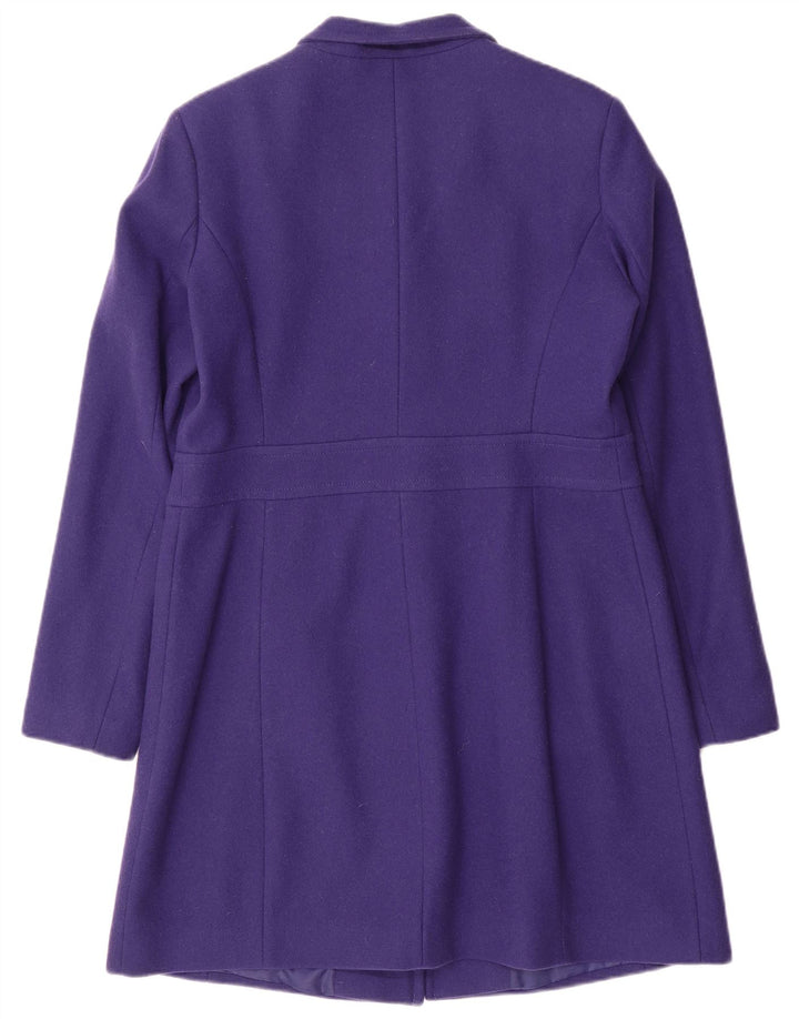 Sobretudo feminino Benetton UK 14 grande lã roxa