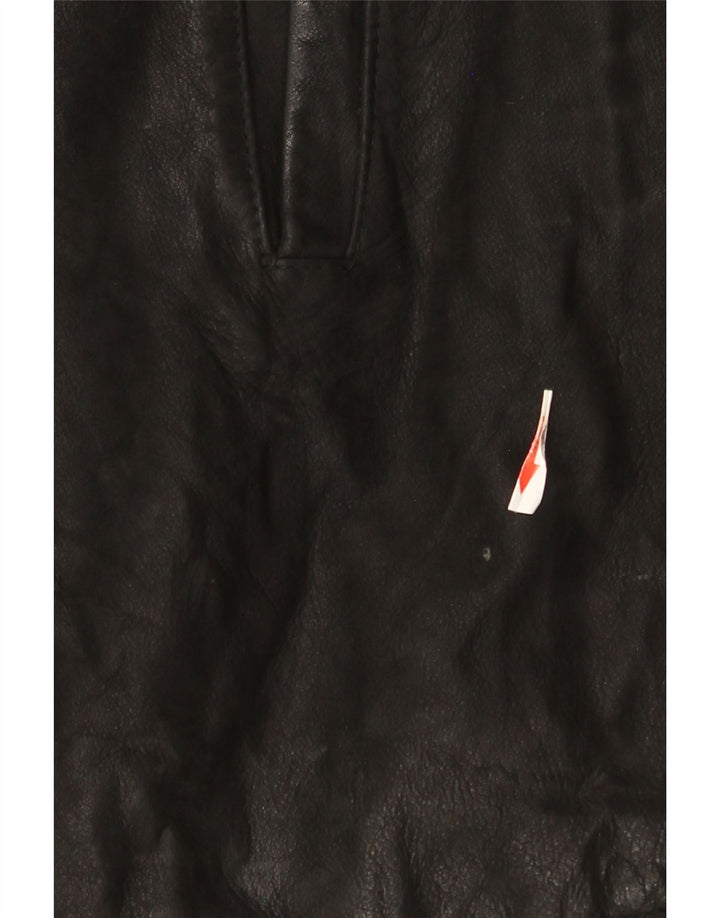 Jaqueta masculina de couro com peito duplo Desi UK 42 XL couro preto