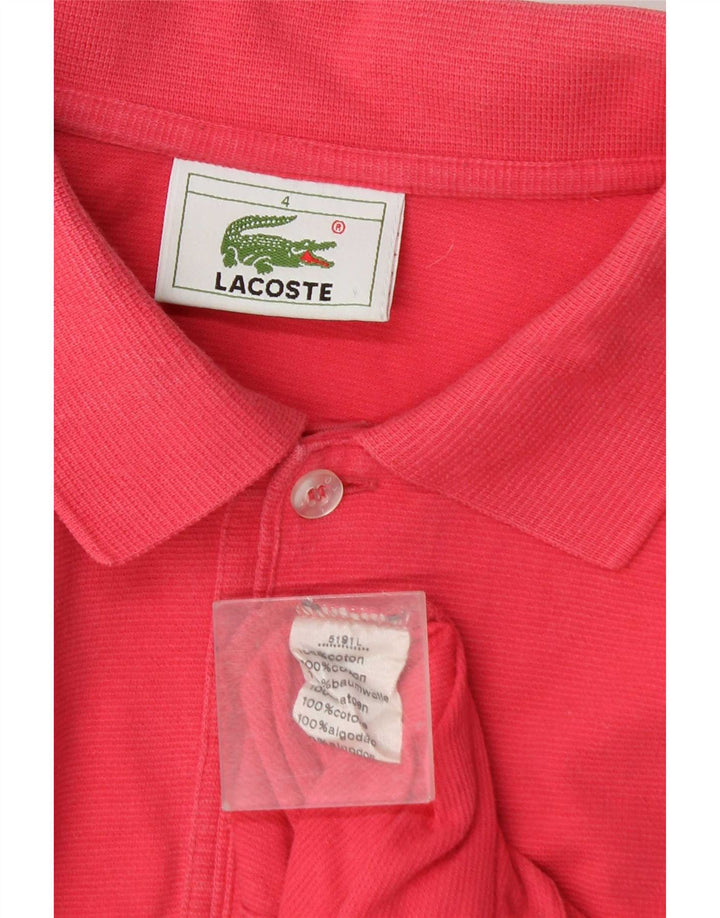 Camisa polo masculina Lacoste tamanho 4 médio algodão rosa