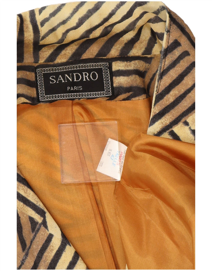 Jaqueta blazer feminina Sandro estampada com 2 botões IT 42 listrado marrom médio