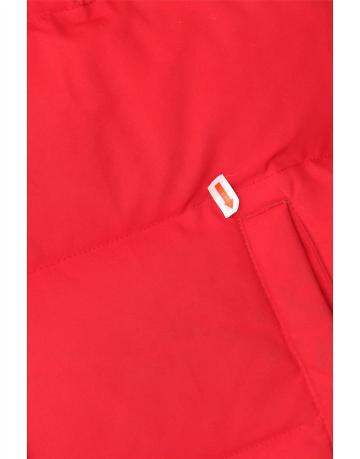 ELLESSE Colete acolchoado feminino UK 12 poliéster vermelho médio