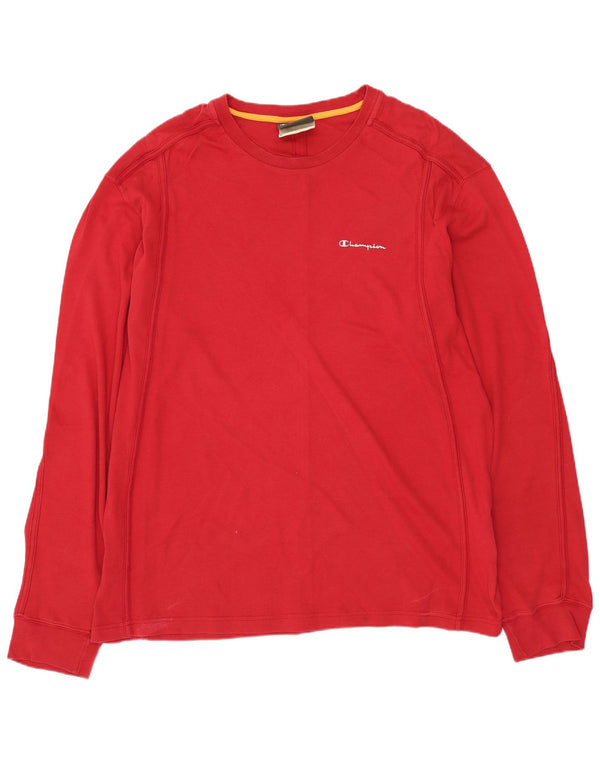 CHAMPION Top masculino manga comprida 2XL algodão vermelho
