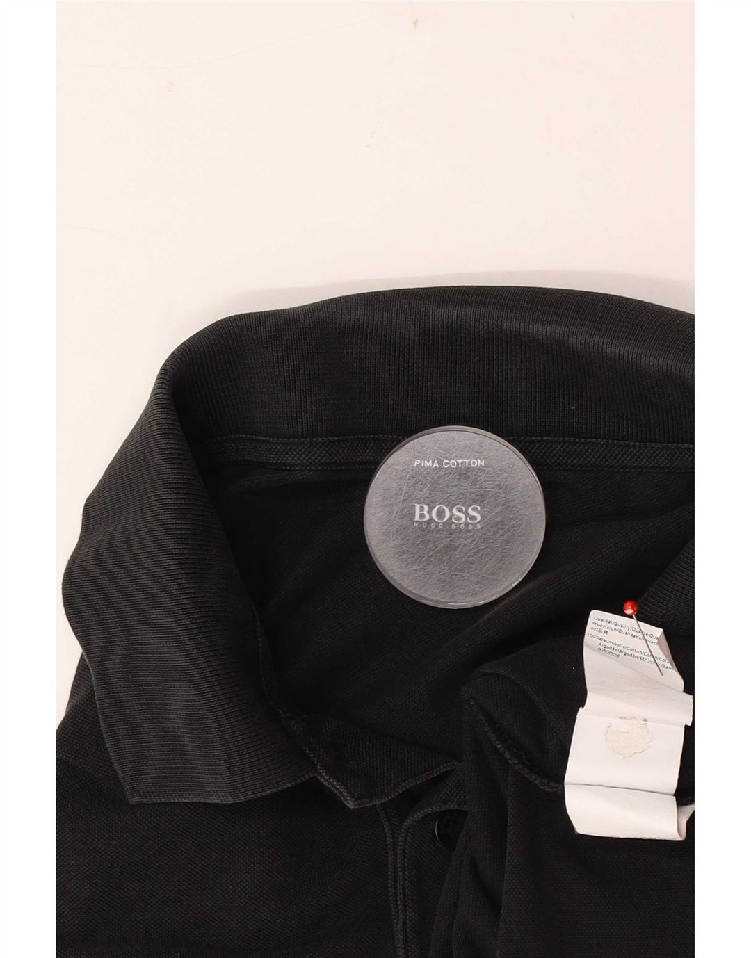 Camisa polo masculina Hugo Boss grande algodão preto