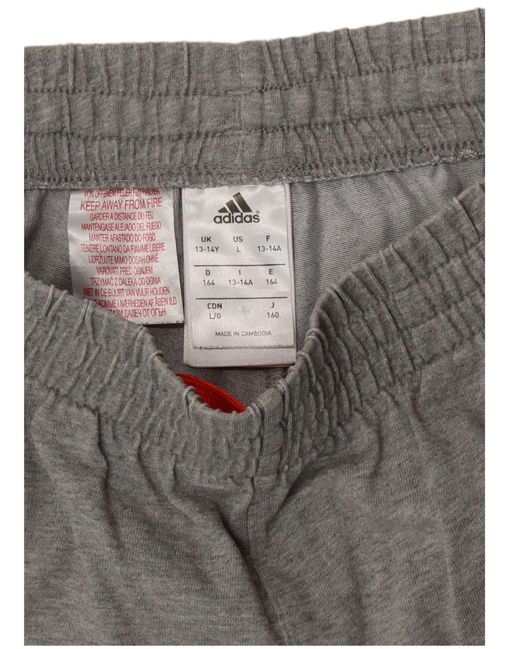Shorts esportivos masculinos Adidas 13-14 anos cinza manchado