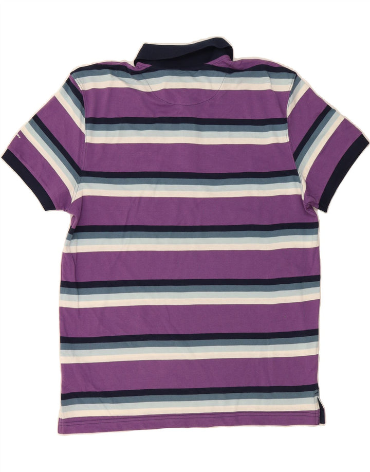CHAMPION Mens Polo Shirt XL Purple Striped Cotton Vintage Champion and Second-Hand Champion from Messina Hembry 