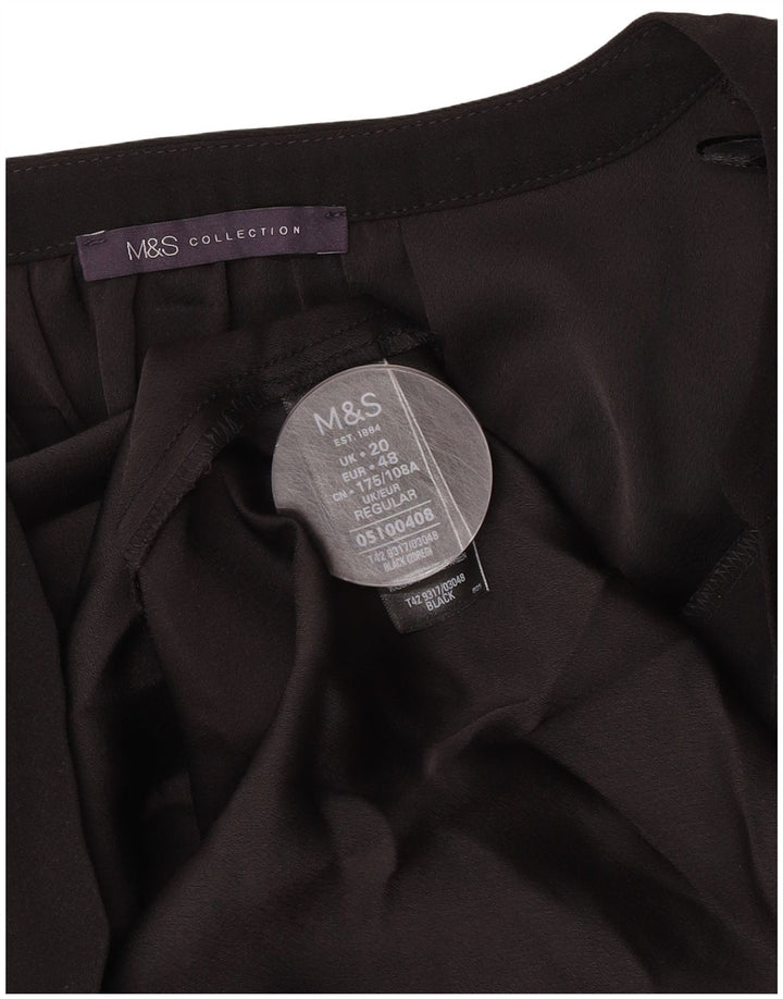 Vestido feminino Marks & Spencer manga 3/4, UK 20 2XL poliéster preto
