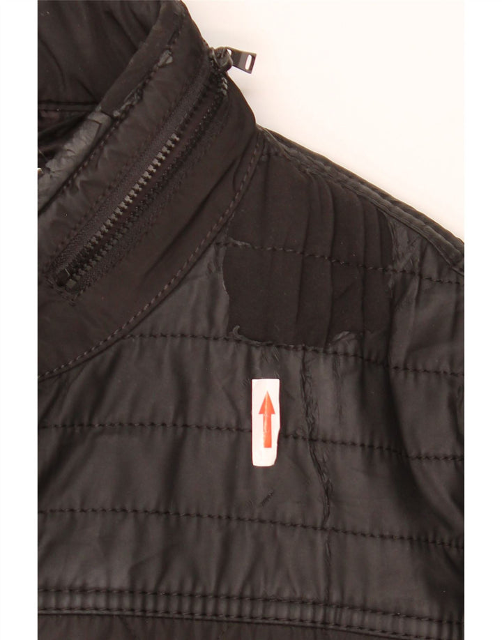 Jaqueta masculina acolchoada com capuz ZARA UK 38 médio preto