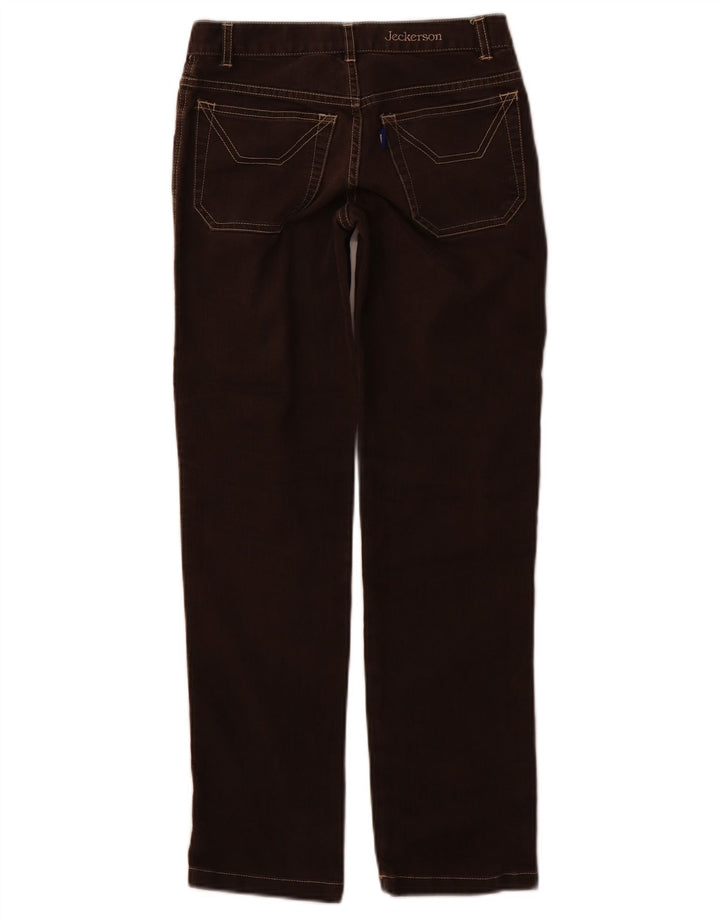 Jeans retos femininos JECKERSON W25 L27 algodão marrom