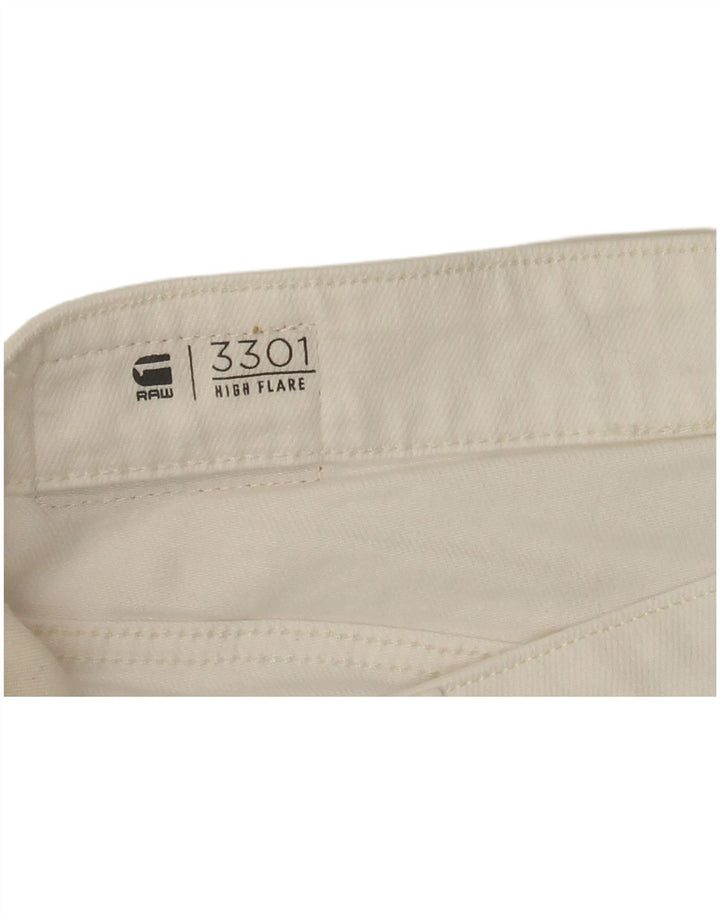 Calça jeans feminina G-Star 3301 cintura alta larga W30 L33 branca