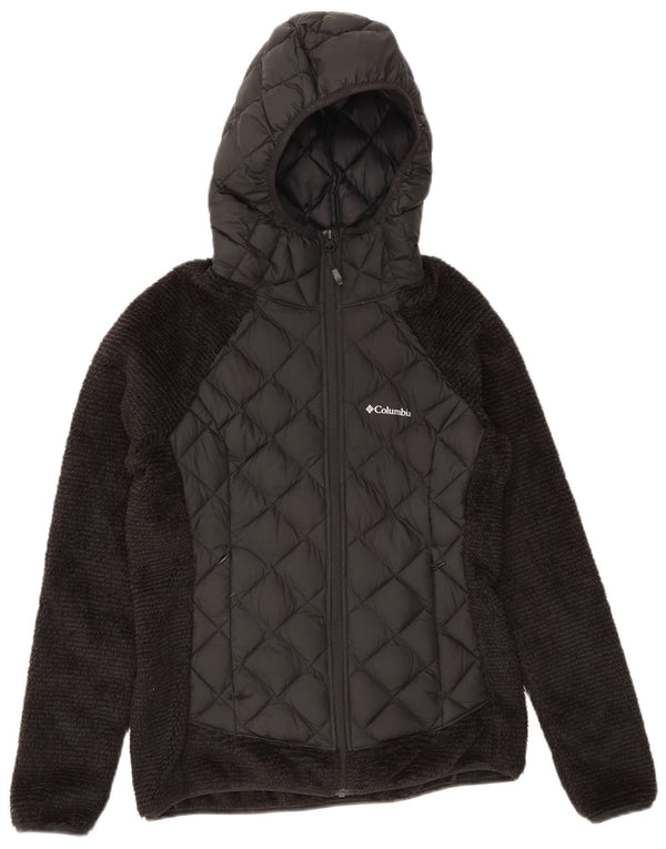 Jaqueta de lã acolchoada com capuz feminina Columbia UK 10 poliéster preto pequeno