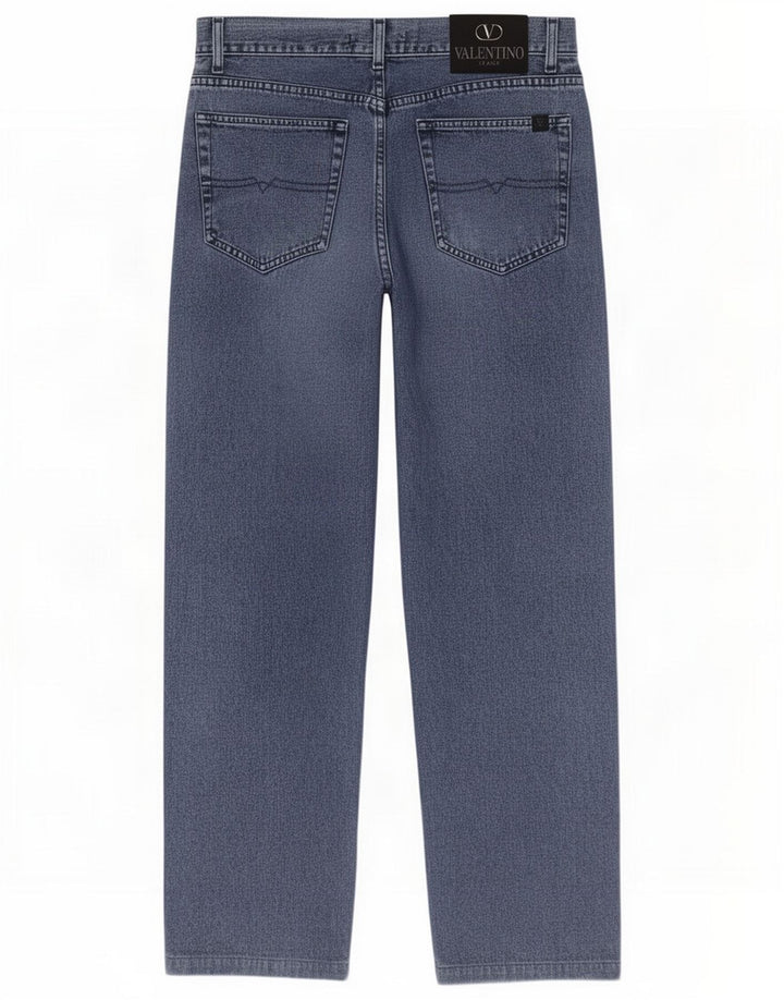 Valentino Mens Straight Jeans W34 L29 Azul