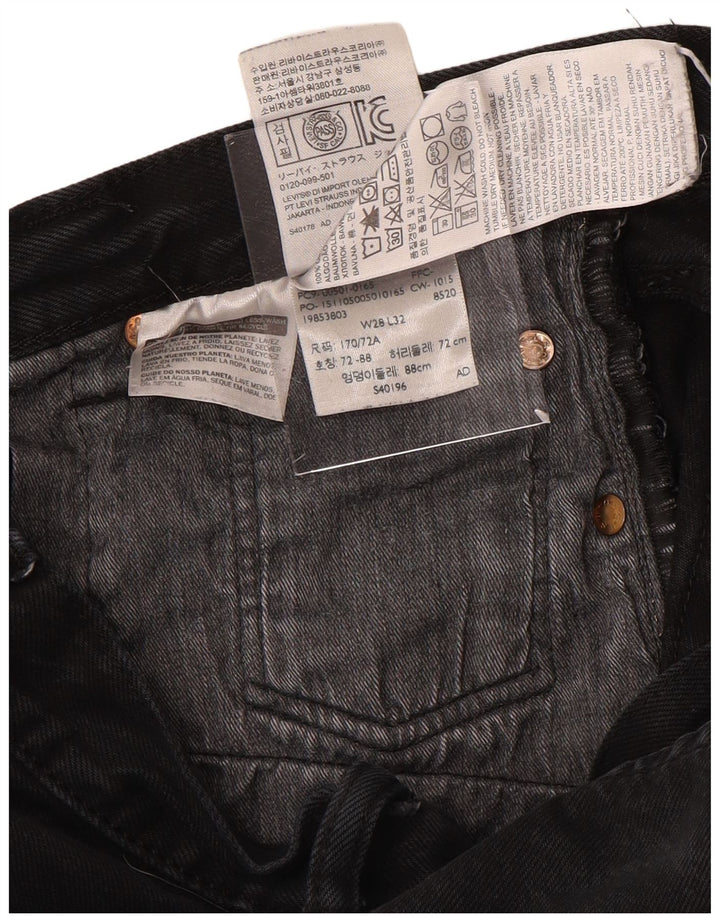 Jeans retos masculinos LEVI'S W28 L25 algodão preto