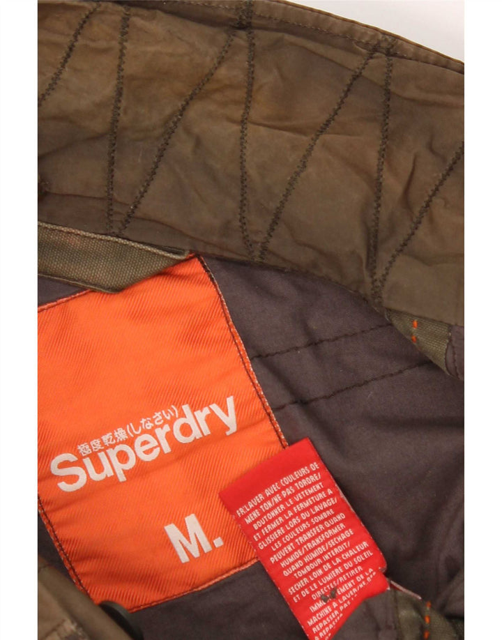 Jaqueta militar masculina Superdry UK 38 algodão cáqui médio