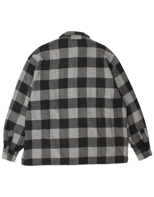 Camisa masculina de flanela de lenhador Rifle 2XL cinza guingão