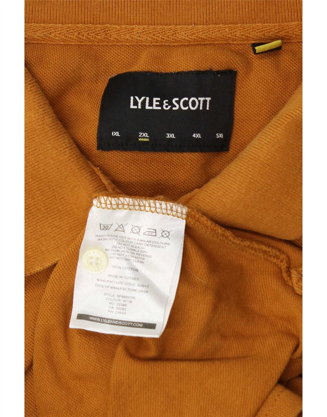 Camisa polo masculina Lyle & Scott 2XL algodão laranja