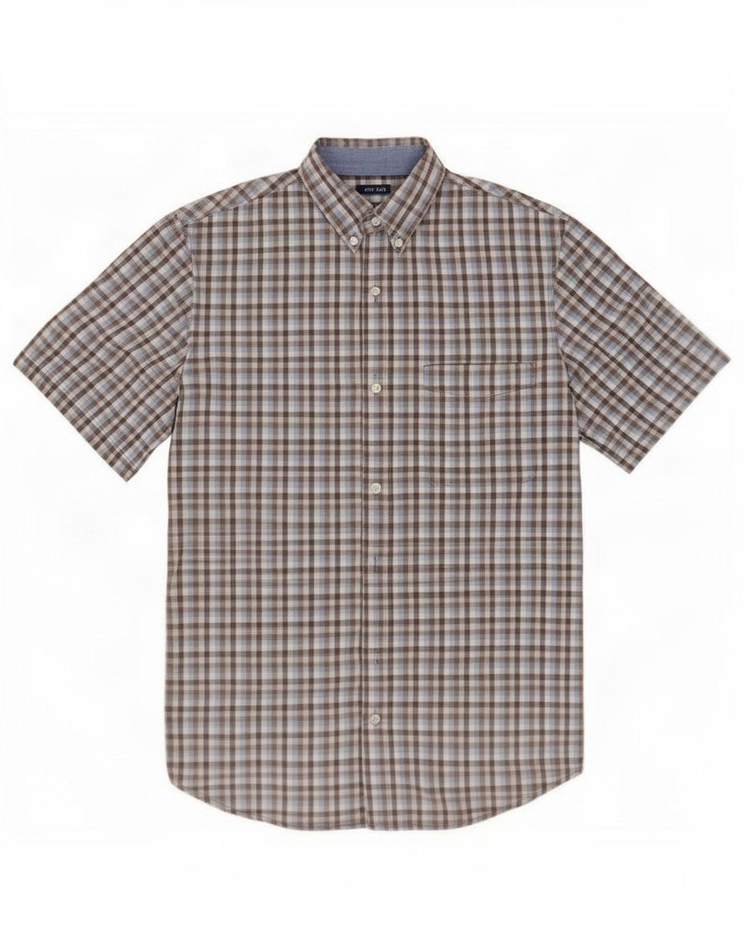 Camisa masculina de manga curta Chaps Easy Care grande algodão guingão multicolorido