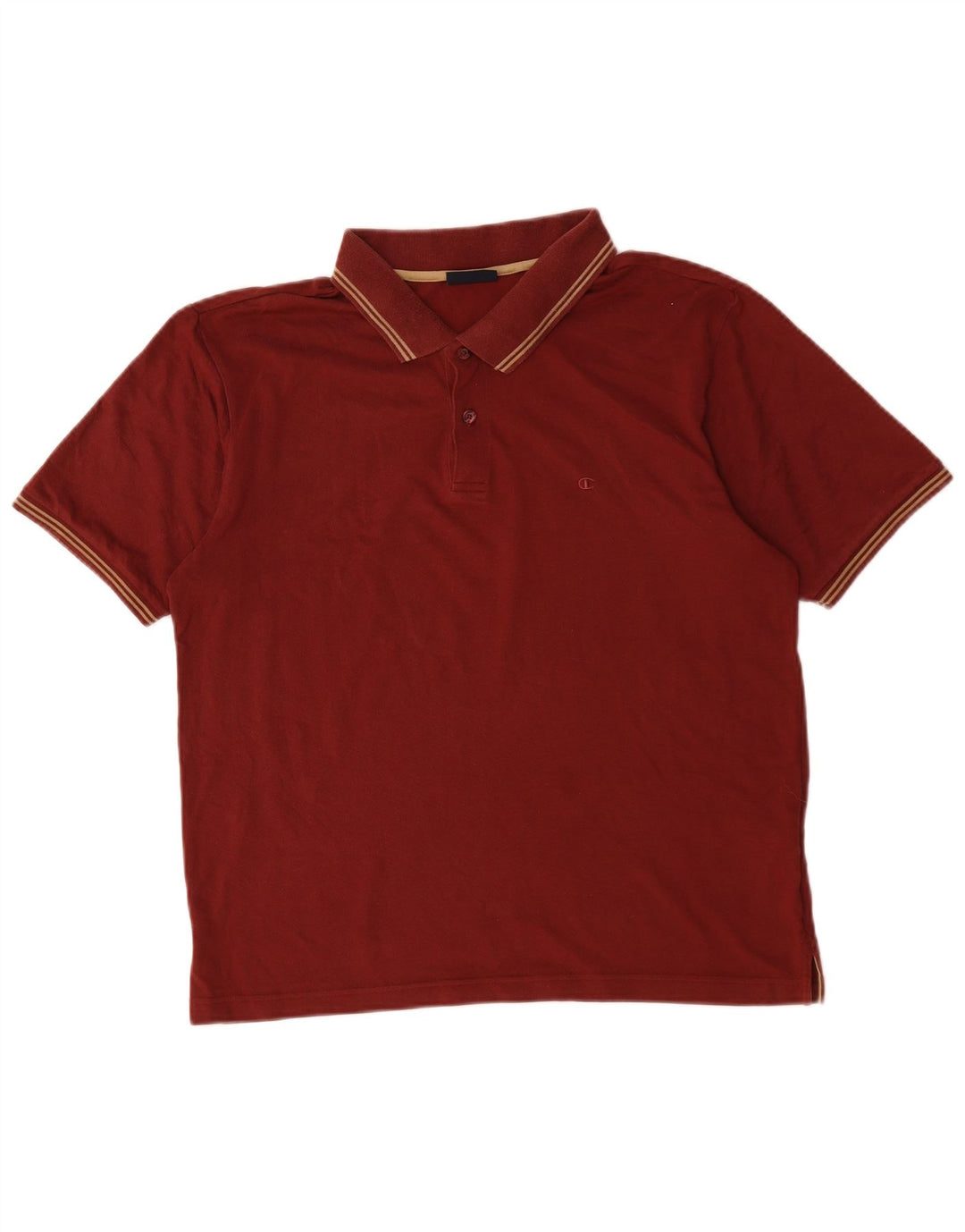 Camisa polo masculina Champion médio algodão listrado Borgonha