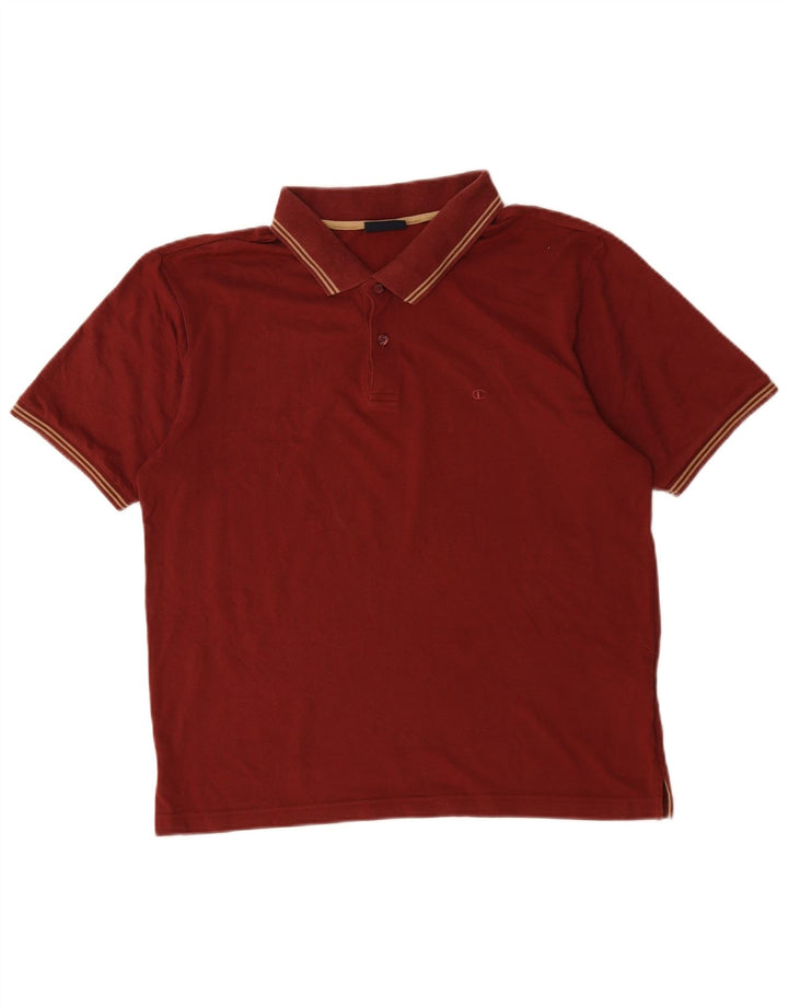 Camisa polo masculina Champion médio algodão listrado Borgonha