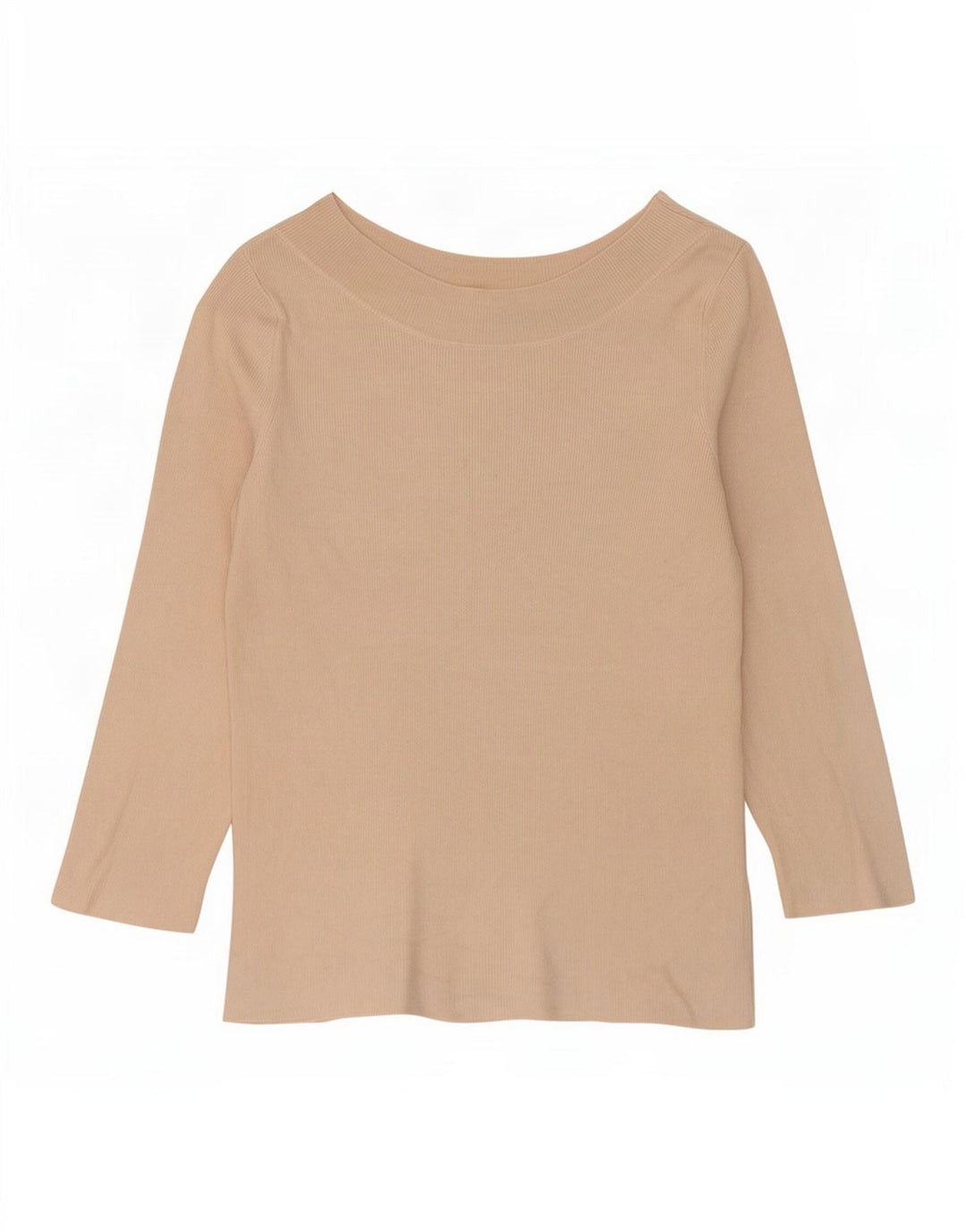 Top curto feminino Oasis manga 3/4 Reino Unido 12 viscose bege médio