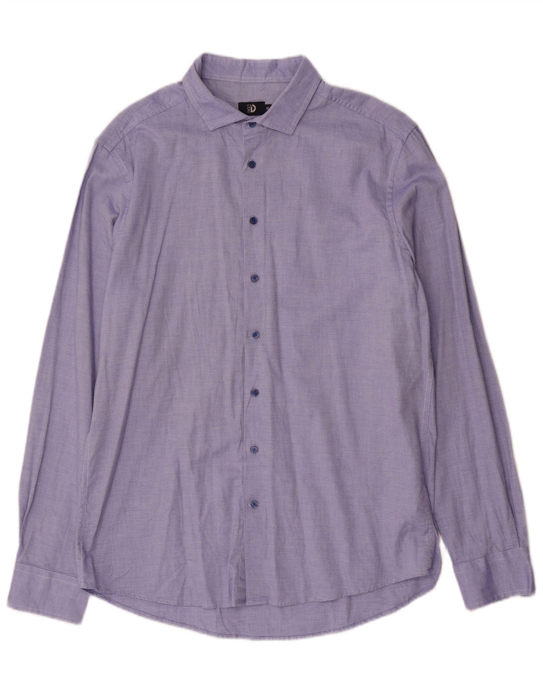 Camisa masculina Slim Fit da Dack XL algodão manchado azul
