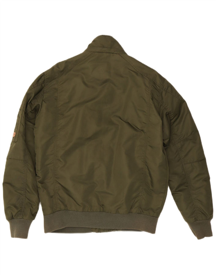 Jaqueta bomber masculina Jack & Jones Reino Unido 38 nylon cáqui médio