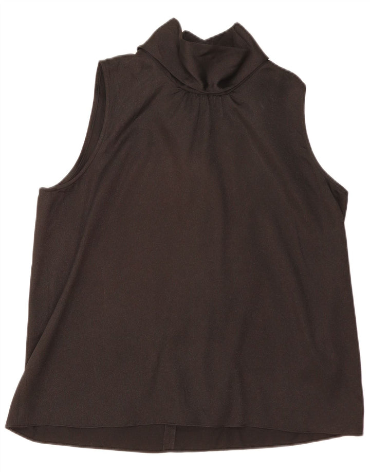 Blusa feminina sem mangas DKNY UK 18 XL poliéster preto