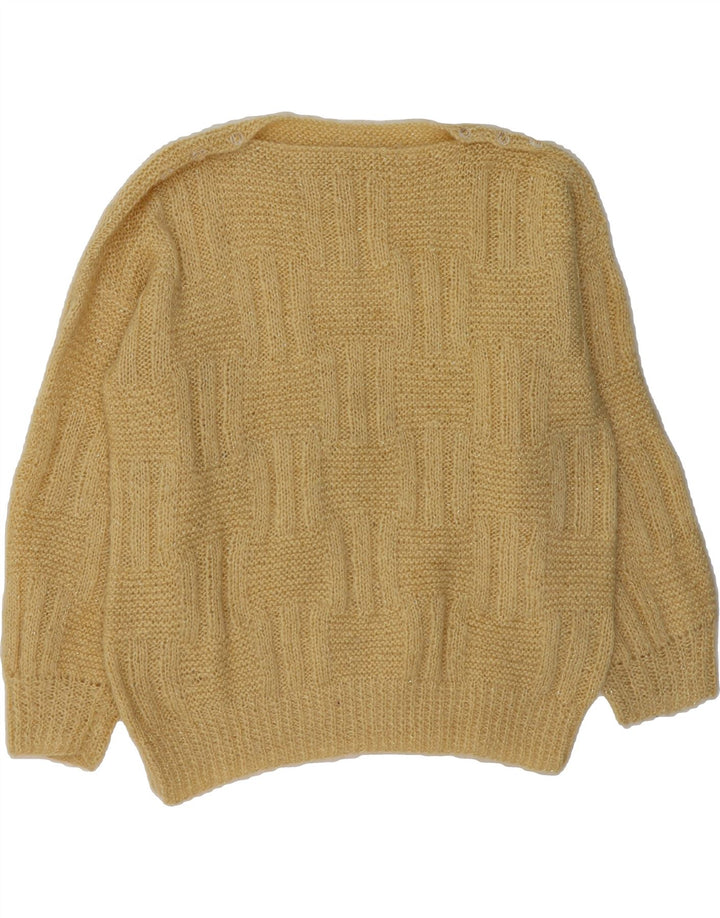 VINTAGE Womens Boat Neck Jumper Sweater UK 18 XL Beige Vintage Vintage and Second-Hand Vintage from Messina Hembry 